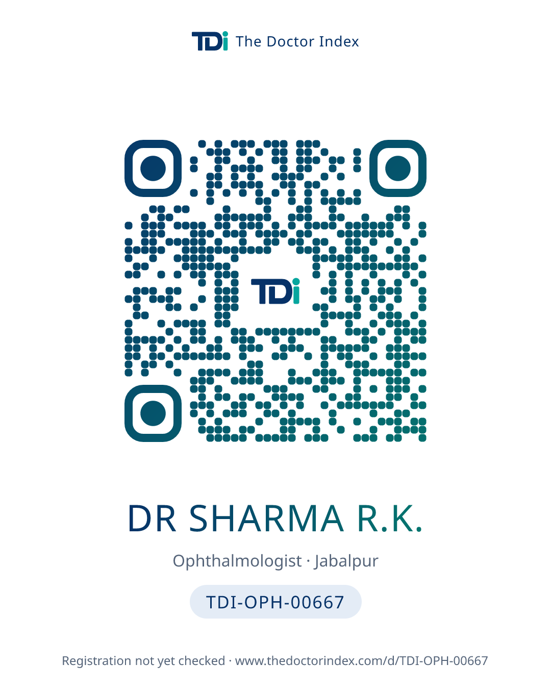 QR card for Dr Sharma R.K., TDI-OPH-00667