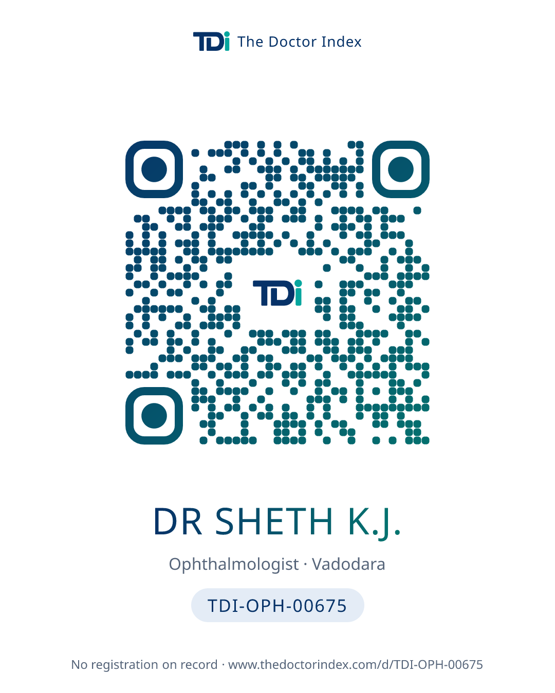QR card for Dr Sheth K.J., TDI-OPH-00675