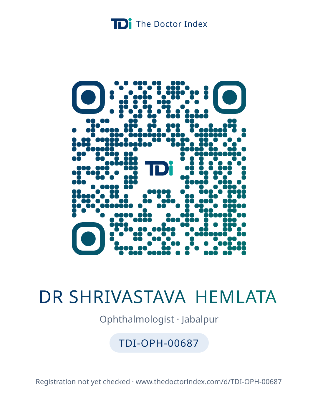 QR card for Dr Shrivastava Hemlata, TDI-OPH-00687