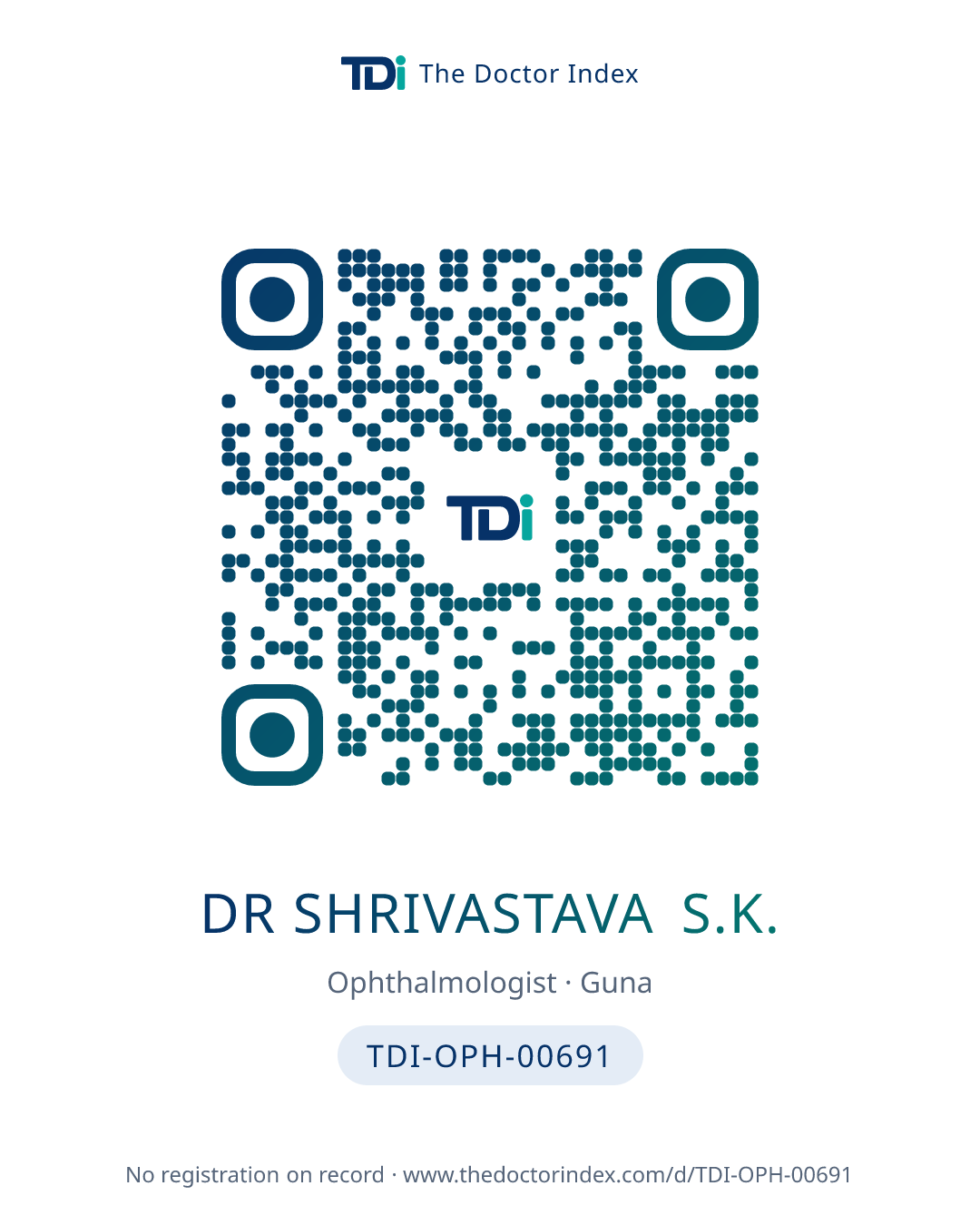 QR card for Dr Shrivastava S.K., TDI-OPH-00691
