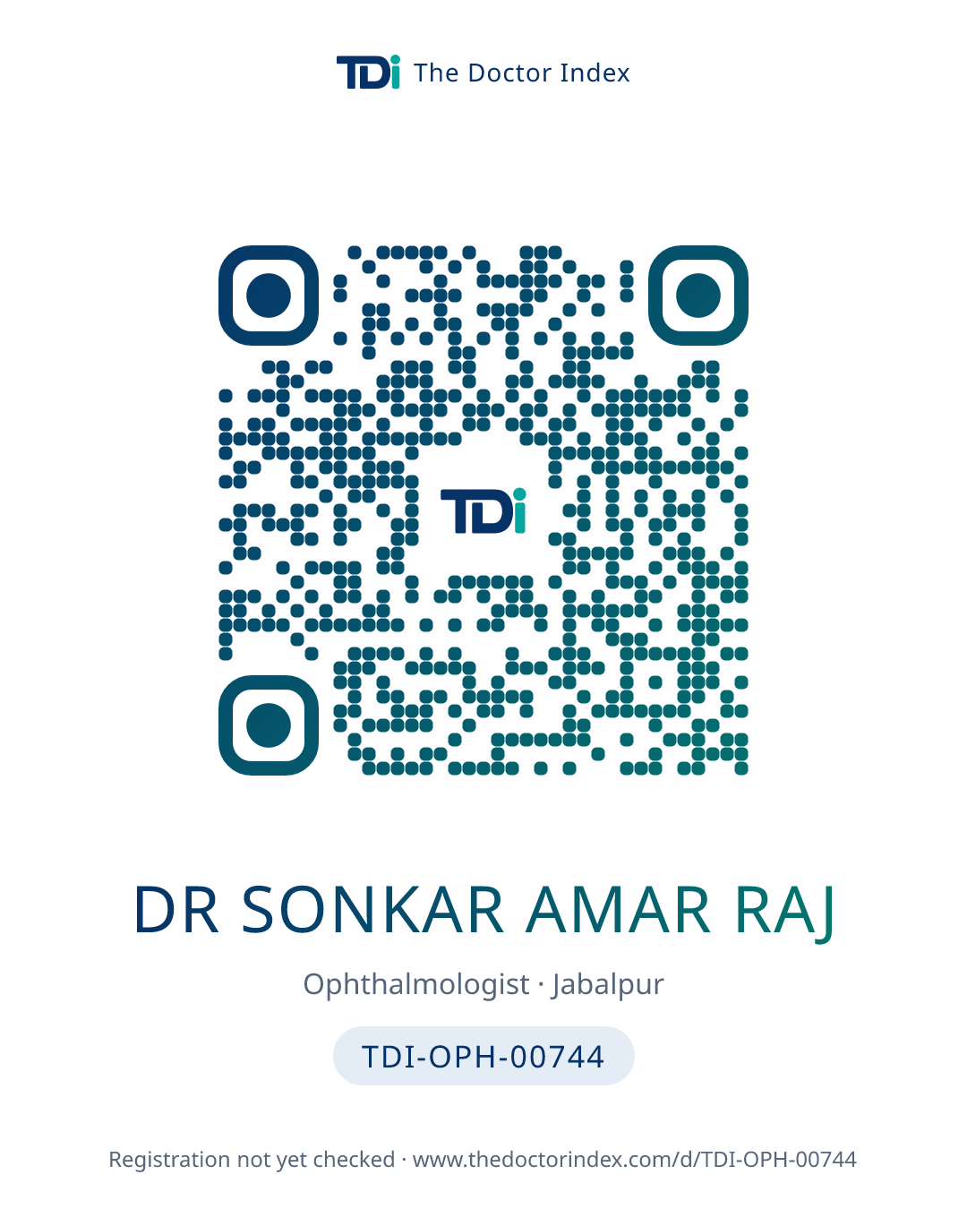 QR card for Dr Sonkar Amar Raj, TDI-OPH-00744