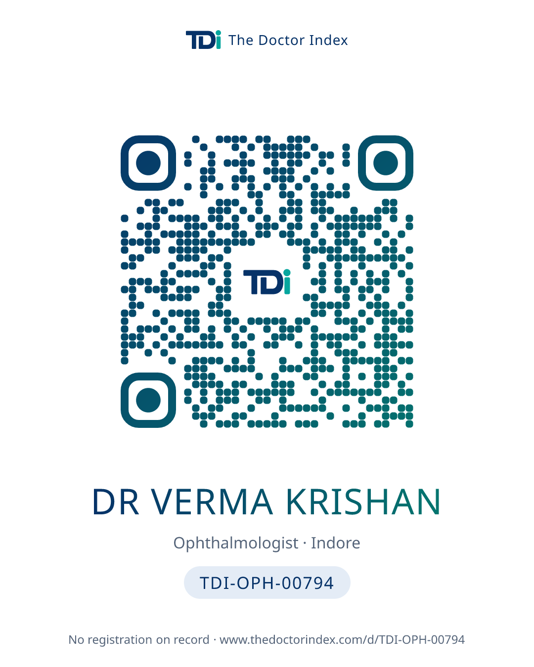 QR card for Dr Verma Krishan, TDI-OPH-00794