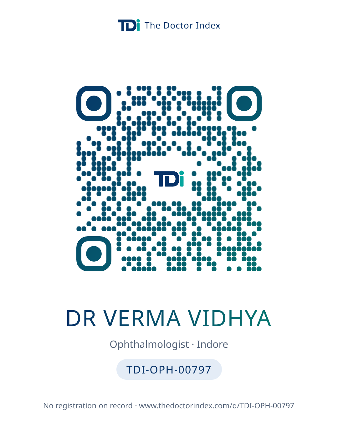 QR card for Dr Verma Vidhya, TDI-OPH-00797