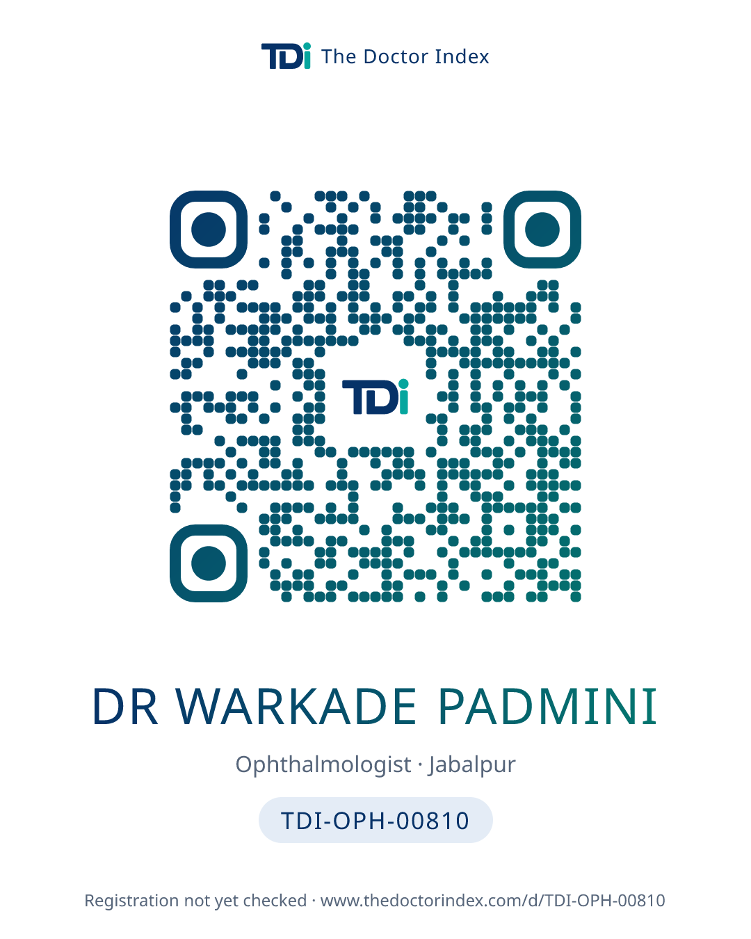 QR card for Dr Warkade Padmini, TDI-OPH-00810