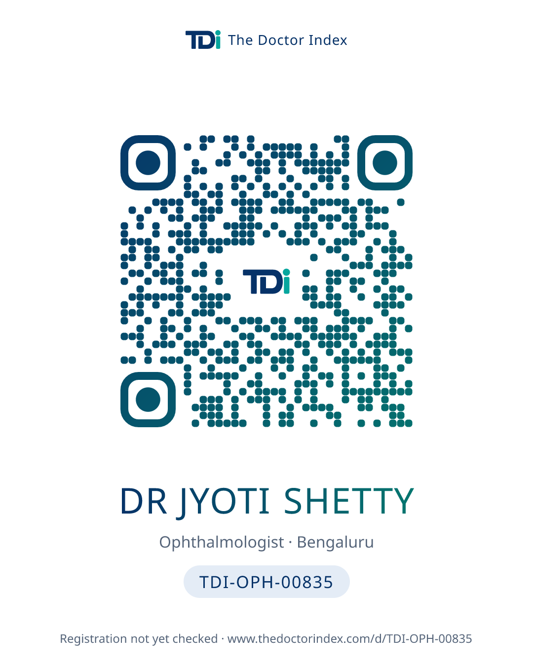 QR card for Dr Jyoti Shetty, TDI-OPH-00835