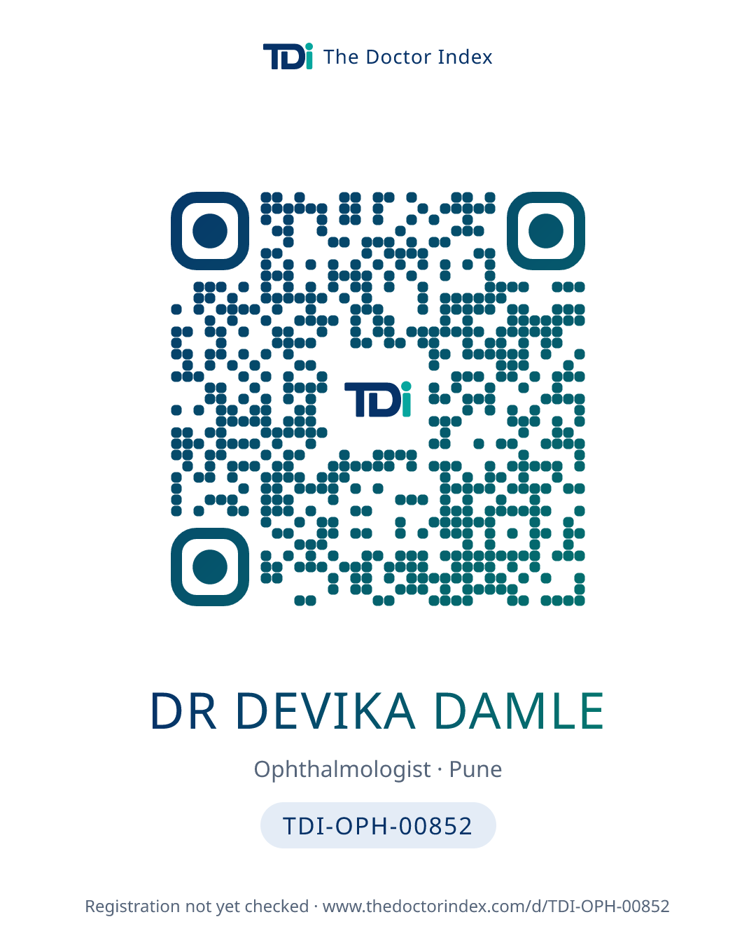 QR card for Dr Devika Damle, TDI-OPH-00852