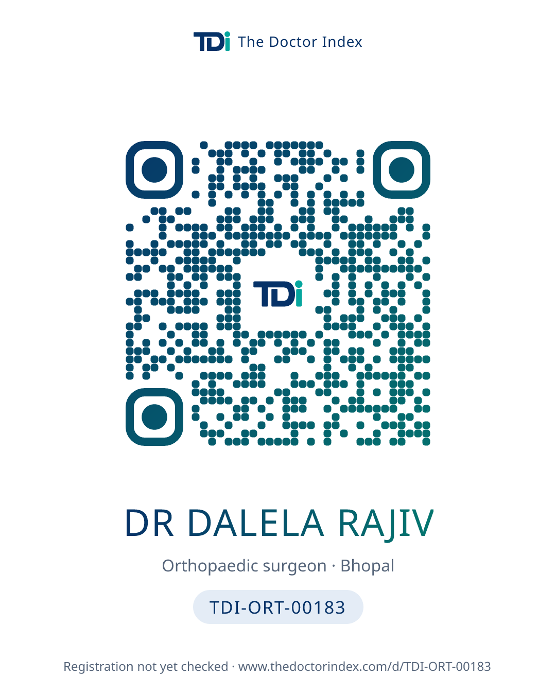 QR card for Dr Dalela Rajiv, TDI-ORT-00183