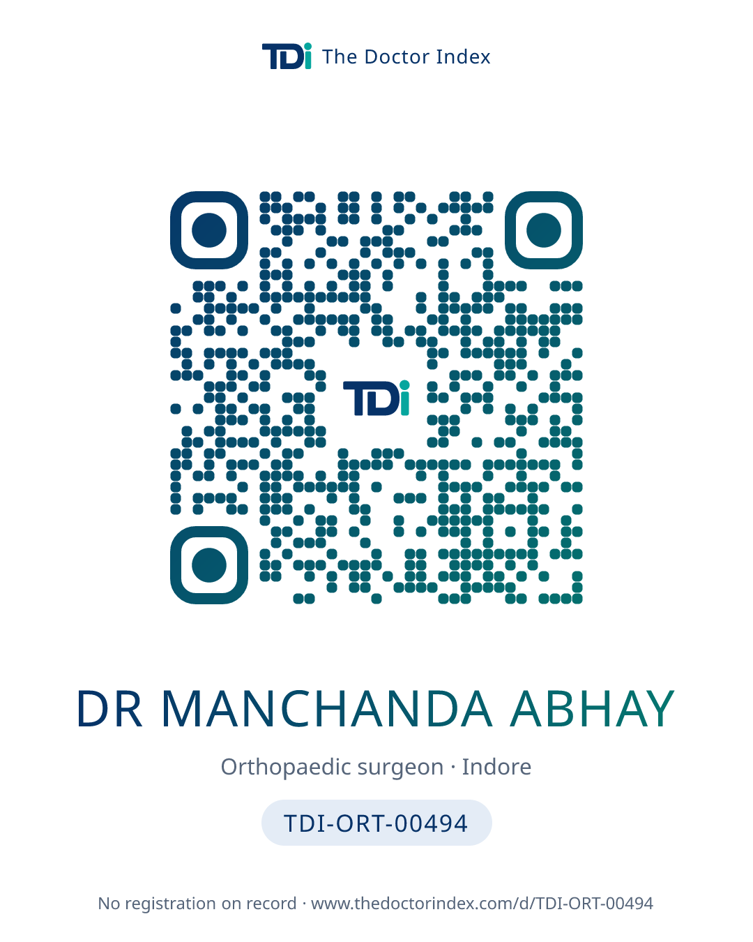 QR card for Dr Manchanda Abhay, TDI-ORT-00494