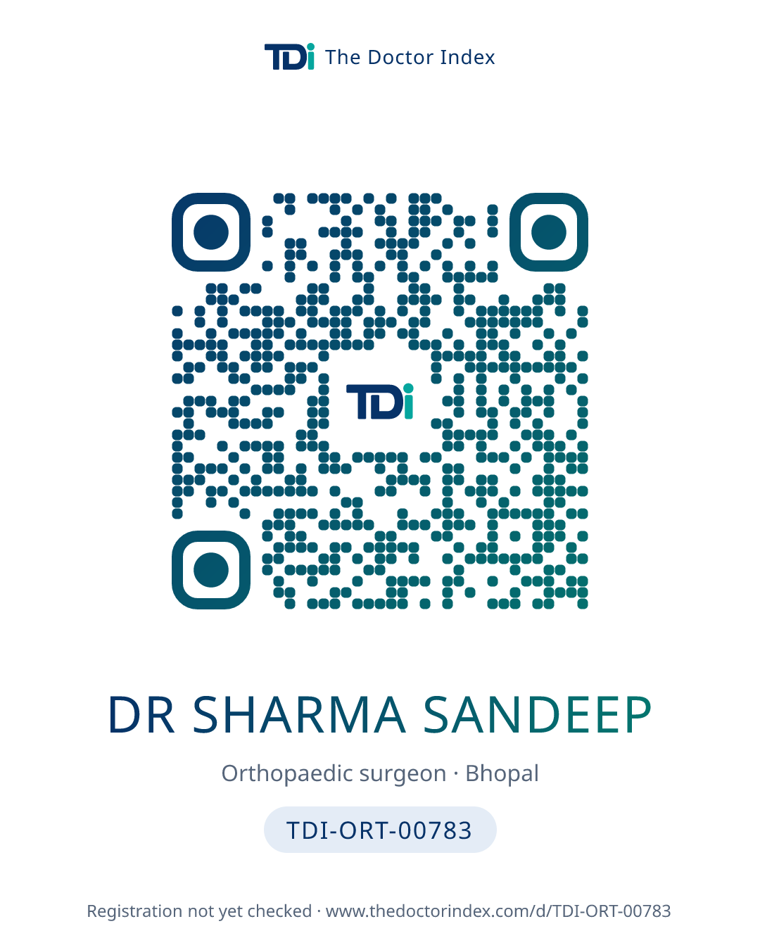 QR card for Dr Sharma Sandeep, TDI-ORT-00783