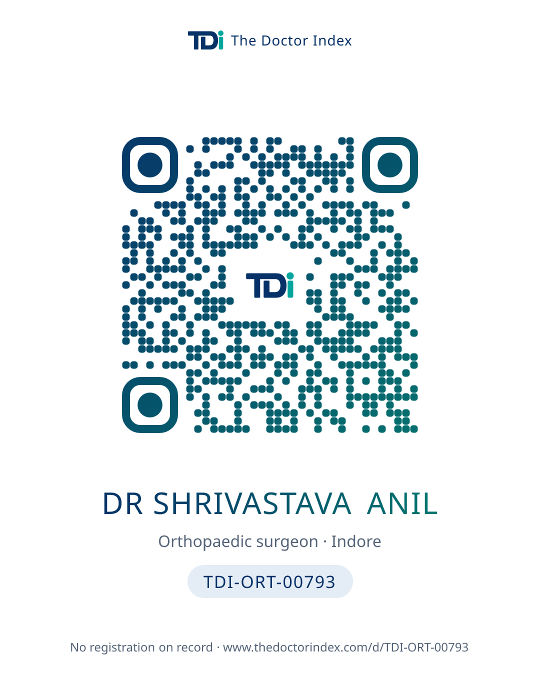 QR card for Dr Shrivastava Anil, TDI-ORT-00793