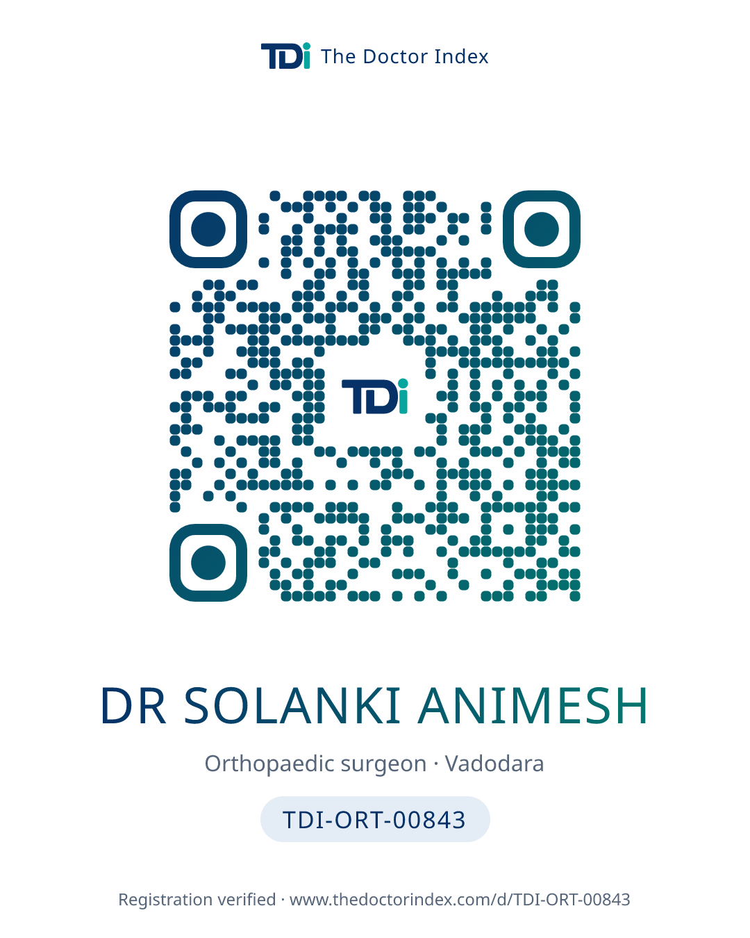 QR card for Dr Solanki Animesh, TDI-ORT-00843
