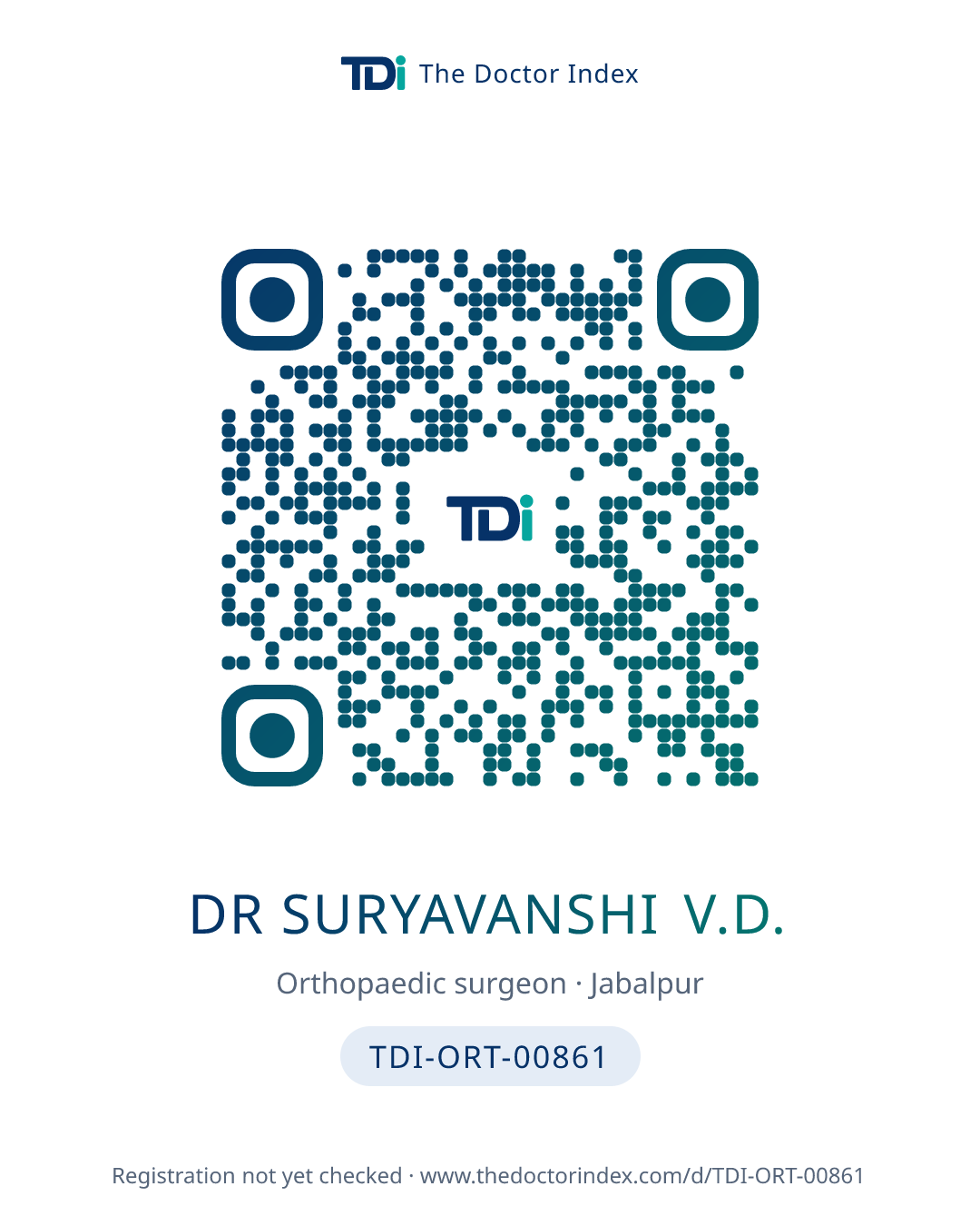 QR card for Dr Suryavanshi V.D., TDI-ORT-00861