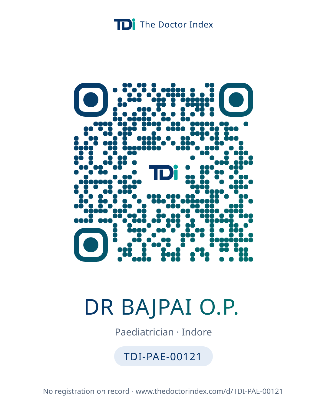 QR card for Dr Bajpai O.P., TDI-PAE-00121