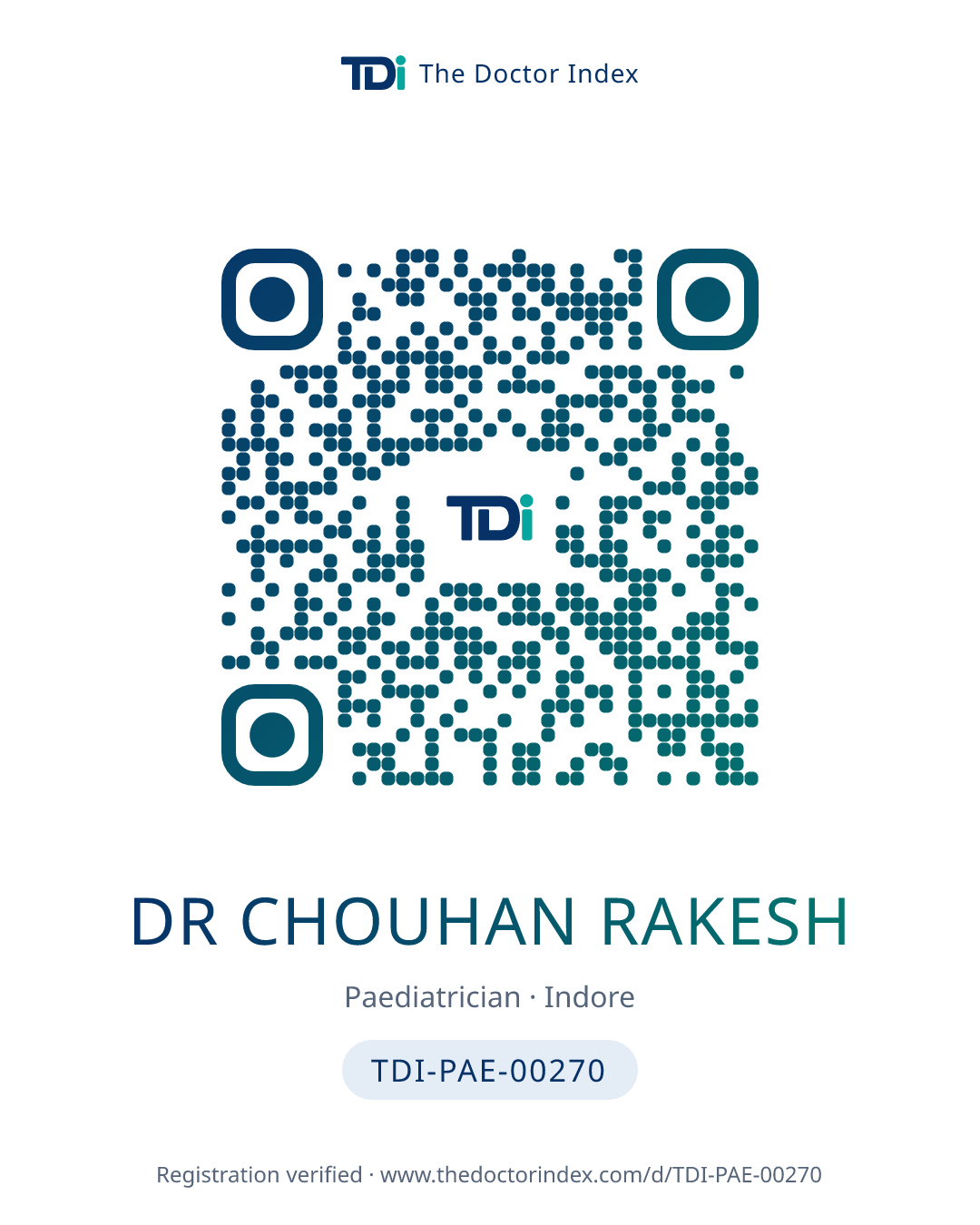 QR card for Dr Chouhan Rakesh, TDI-PAE-00270