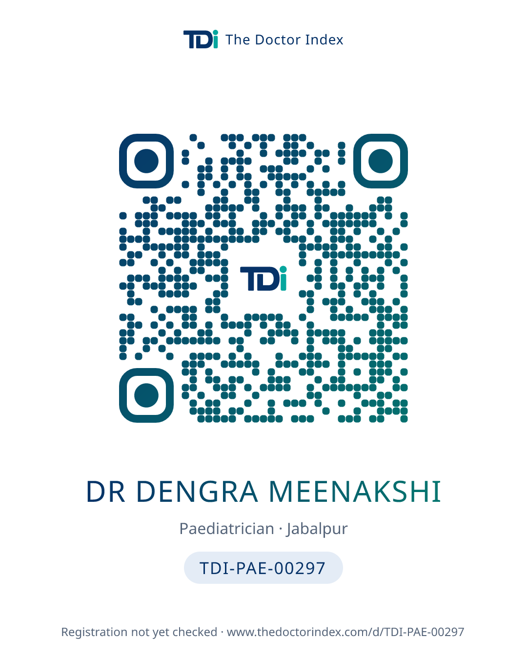 QR card for Dr Dengra Meenakshi, TDI-PAE-00297