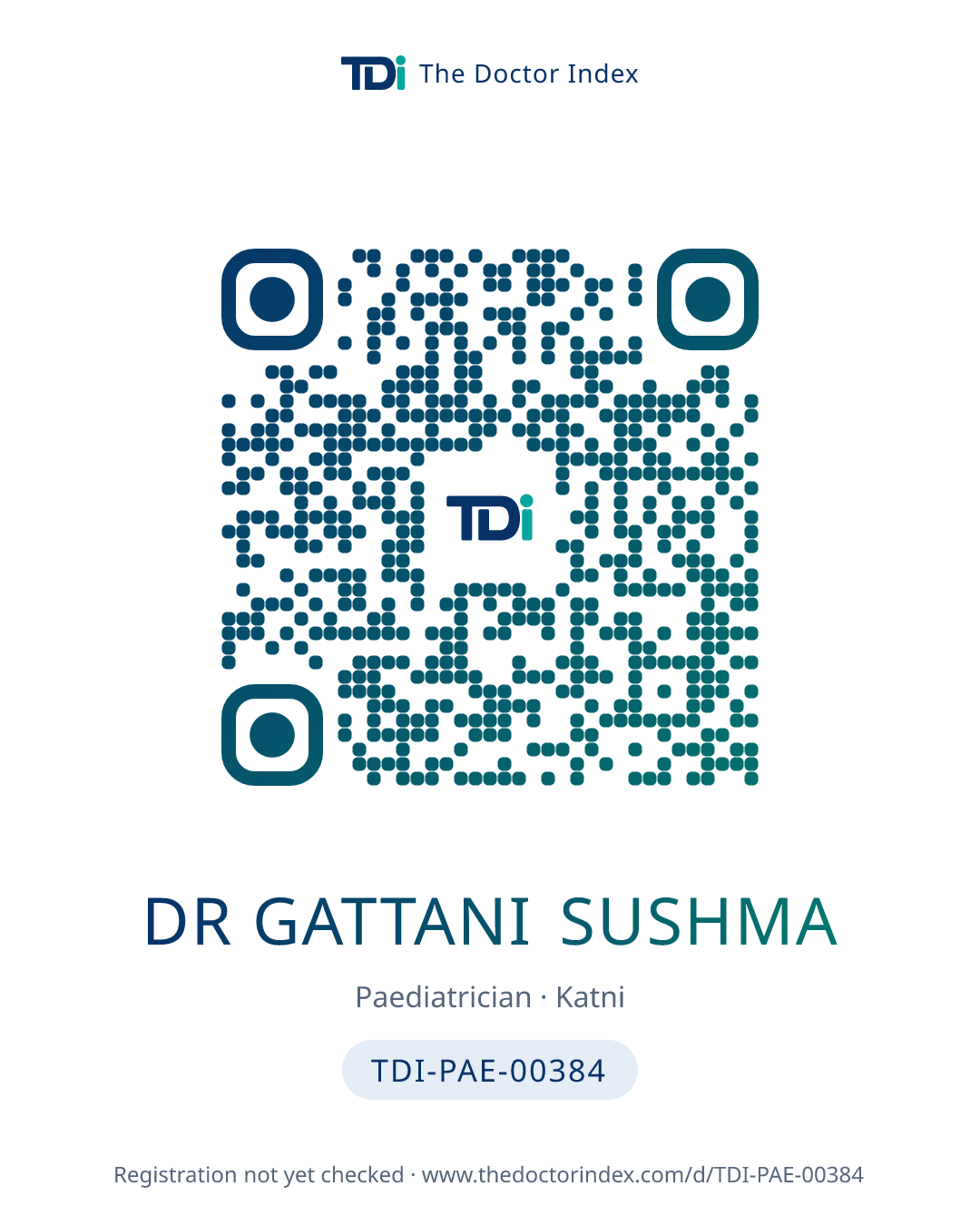 QR card for Dr Gattani Sushma, TDI-PAE-00384