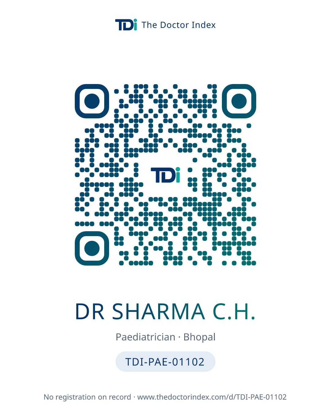 QR card for Dr Sharma C.H., TDI-PAE-01102