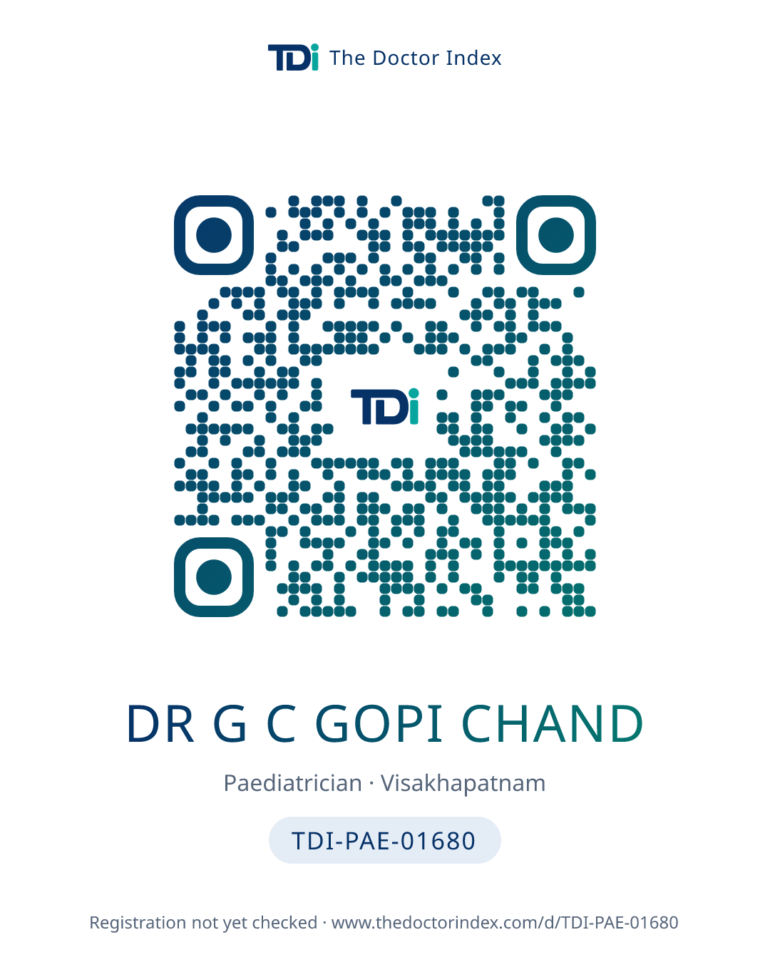 QR card for Dr G C Gopi Chand, TDI-PAE-01680