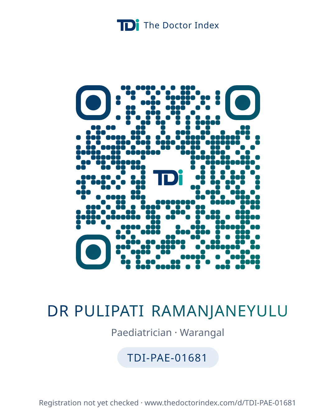 QR card for Dr Pulipati Ramanjaneyulu, TDI-PAE-01681