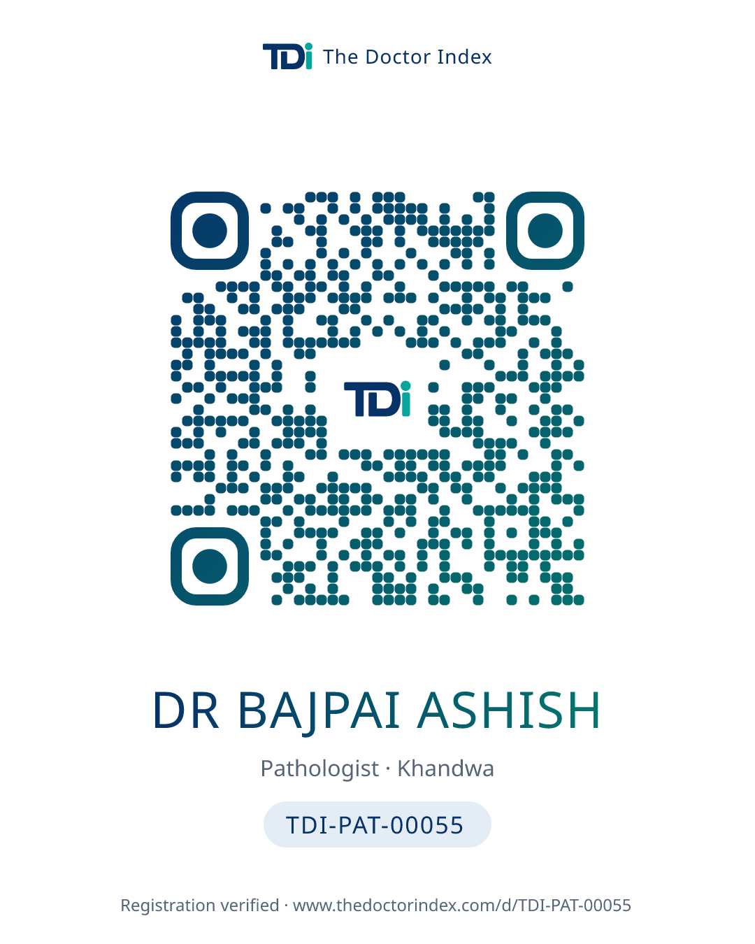 QR card for Dr Bajpai Ashish, TDI-PAT-00055