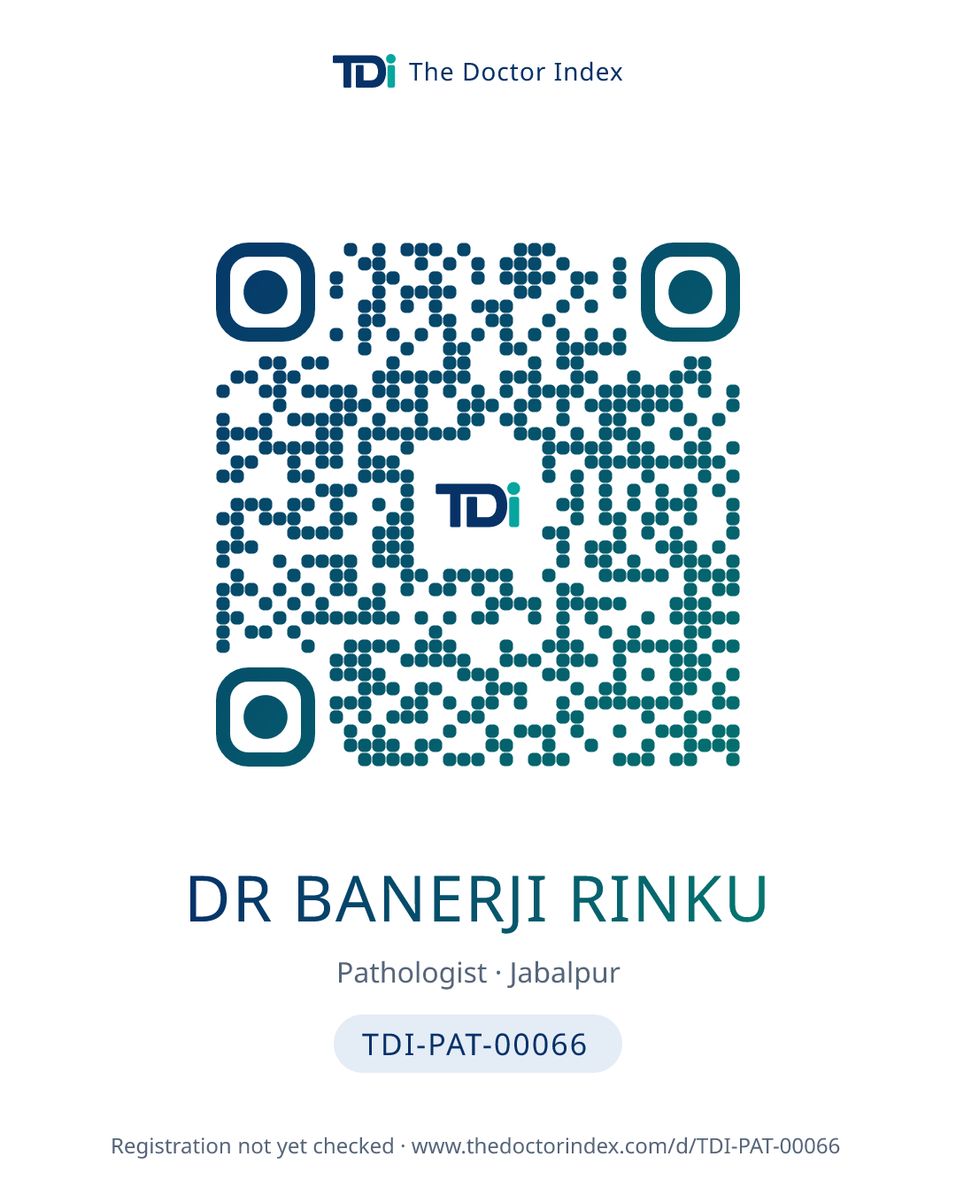 QR card for Dr Banerji Rinku, TDI-PAT-00066