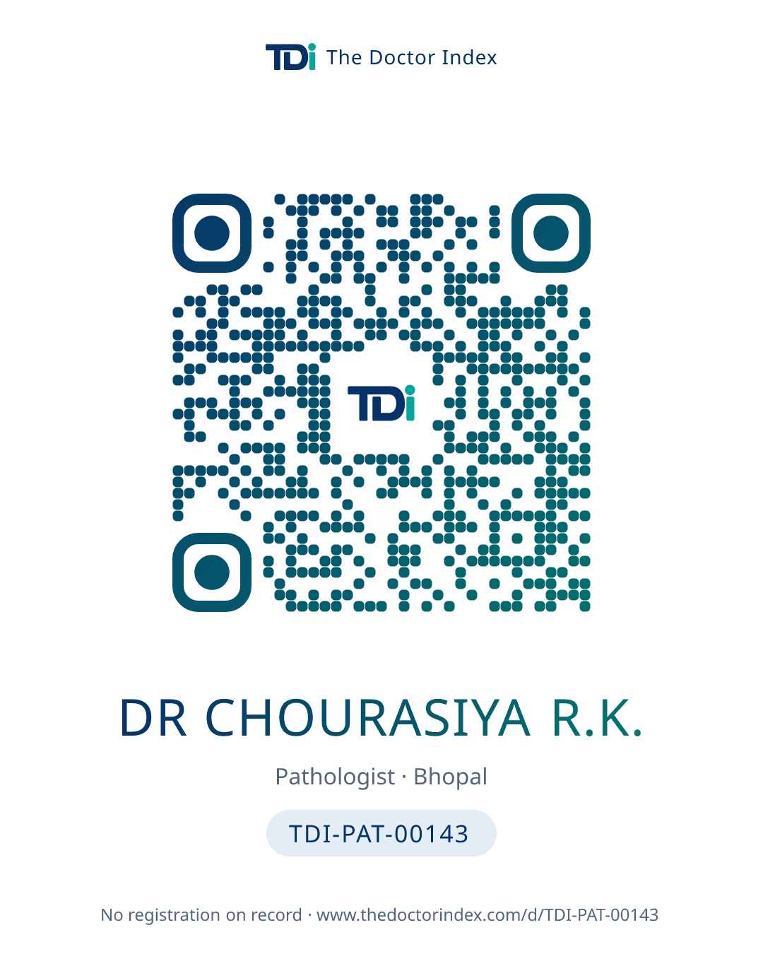 QR card for Dr Chourasiya R.K., TDI-PAT-00143