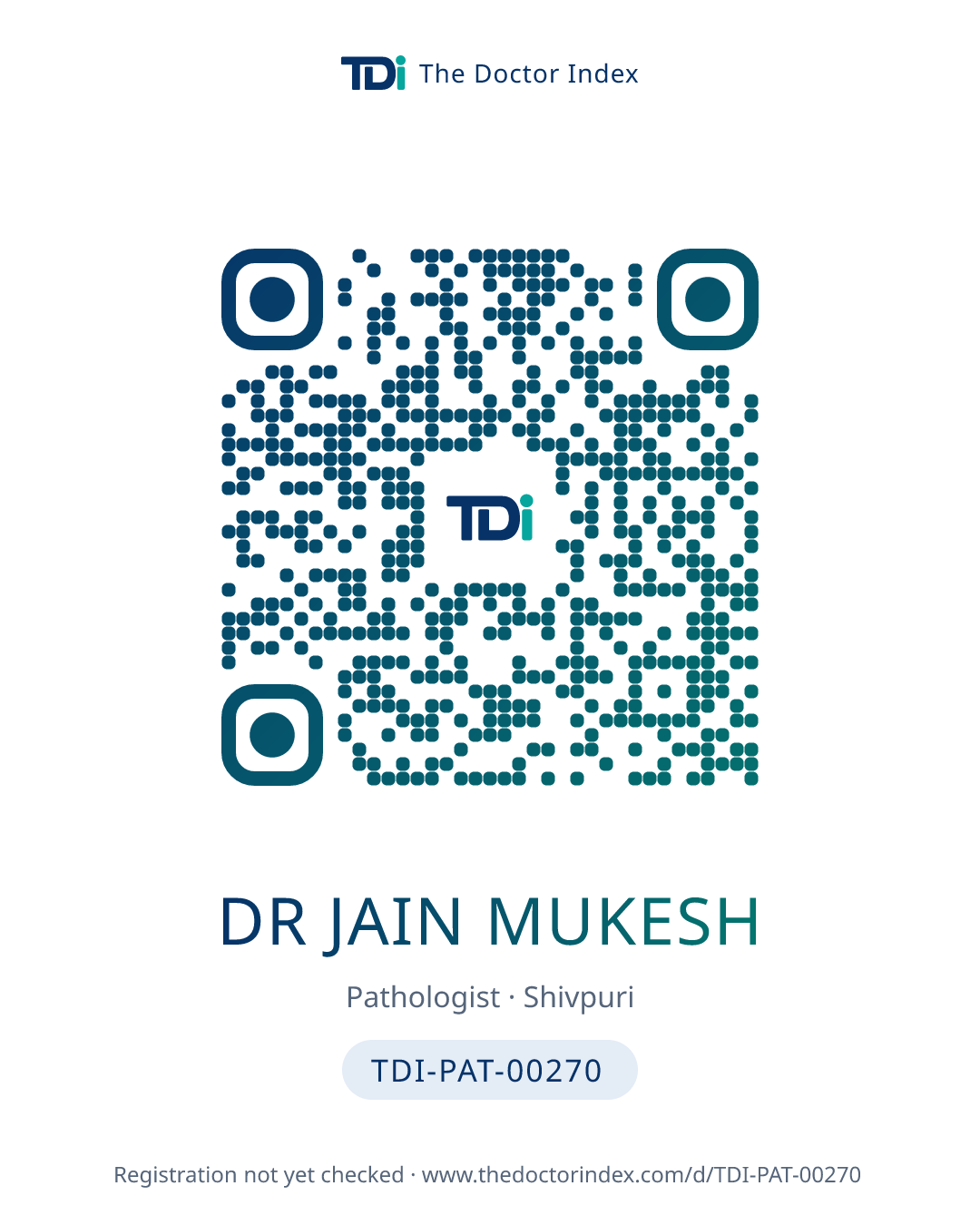 QR card for Dr Jain Mukesh, TDI-PAT-00270