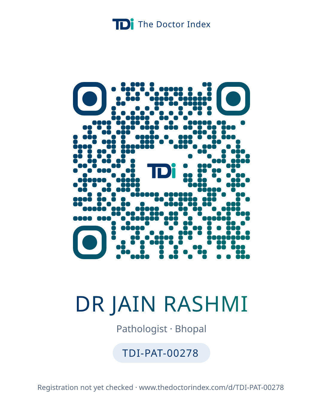 QR card for Dr Jain Rashmi, TDI-PAT-00278