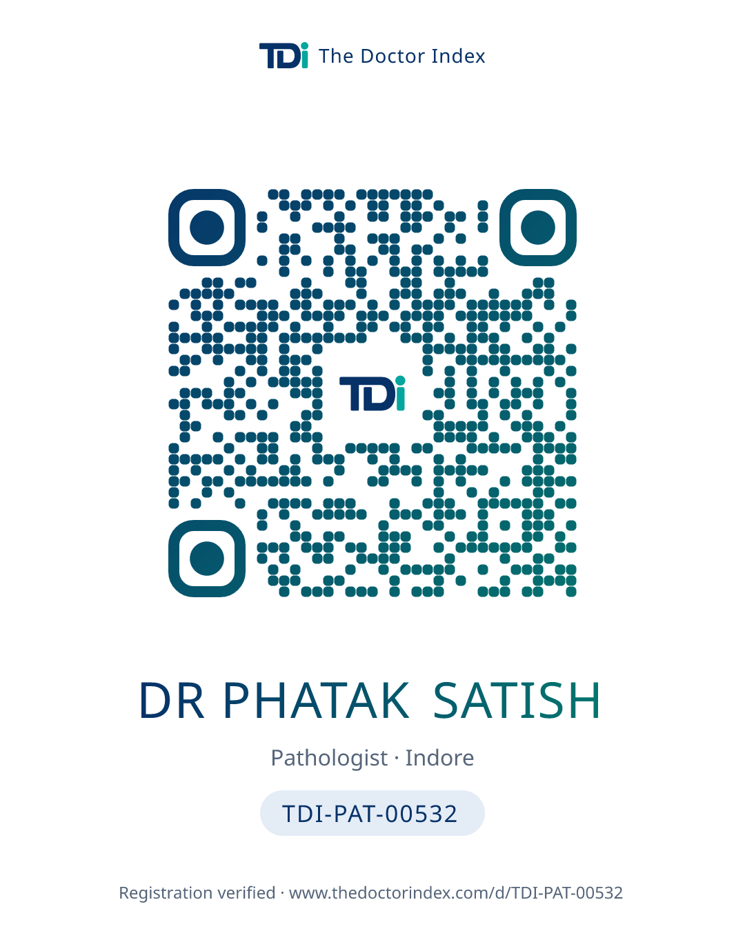 QR card for Dr Phatak Satish, TDI-PAT-00532