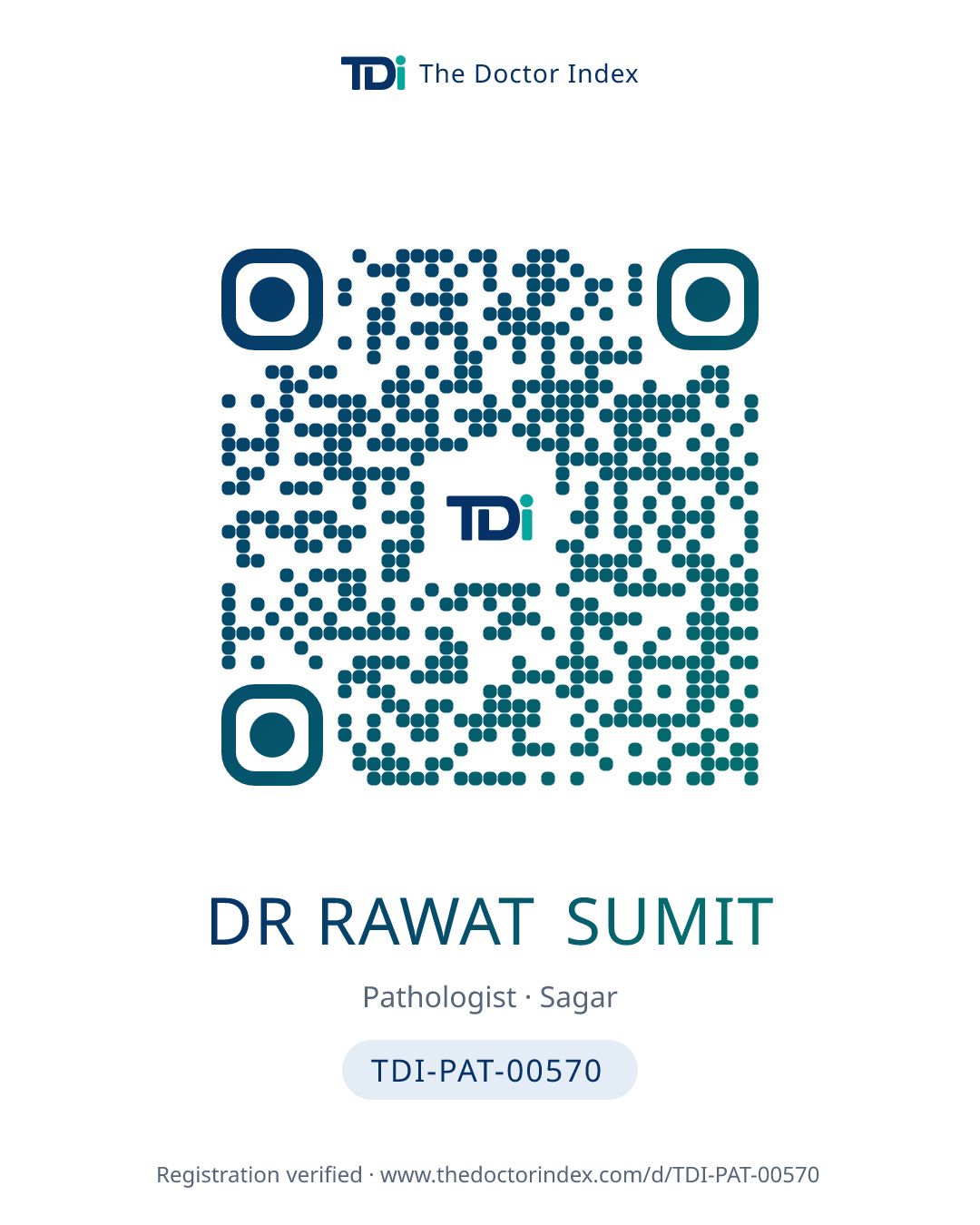 QR card for Dr Rawat Sumit, TDI-PAT-00570
