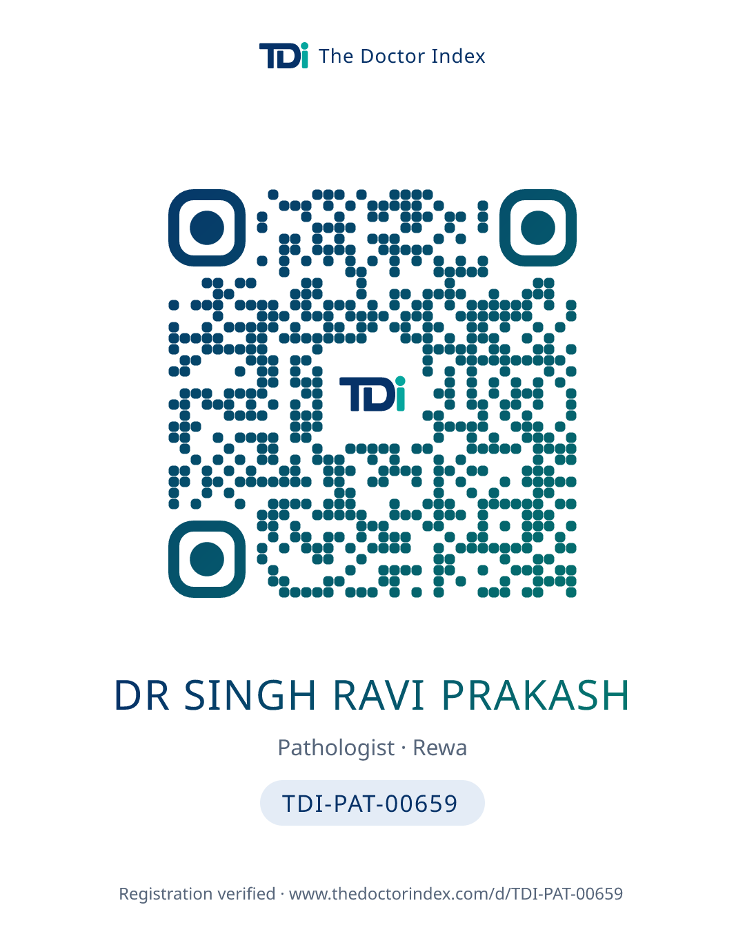 QR card for Dr Singh Ravi Prakash, TDI-PAT-00659