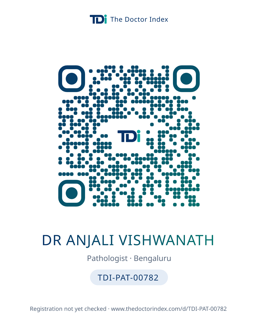 QR card for Dr Anjali Vishwanath, TDI-PAT-00782