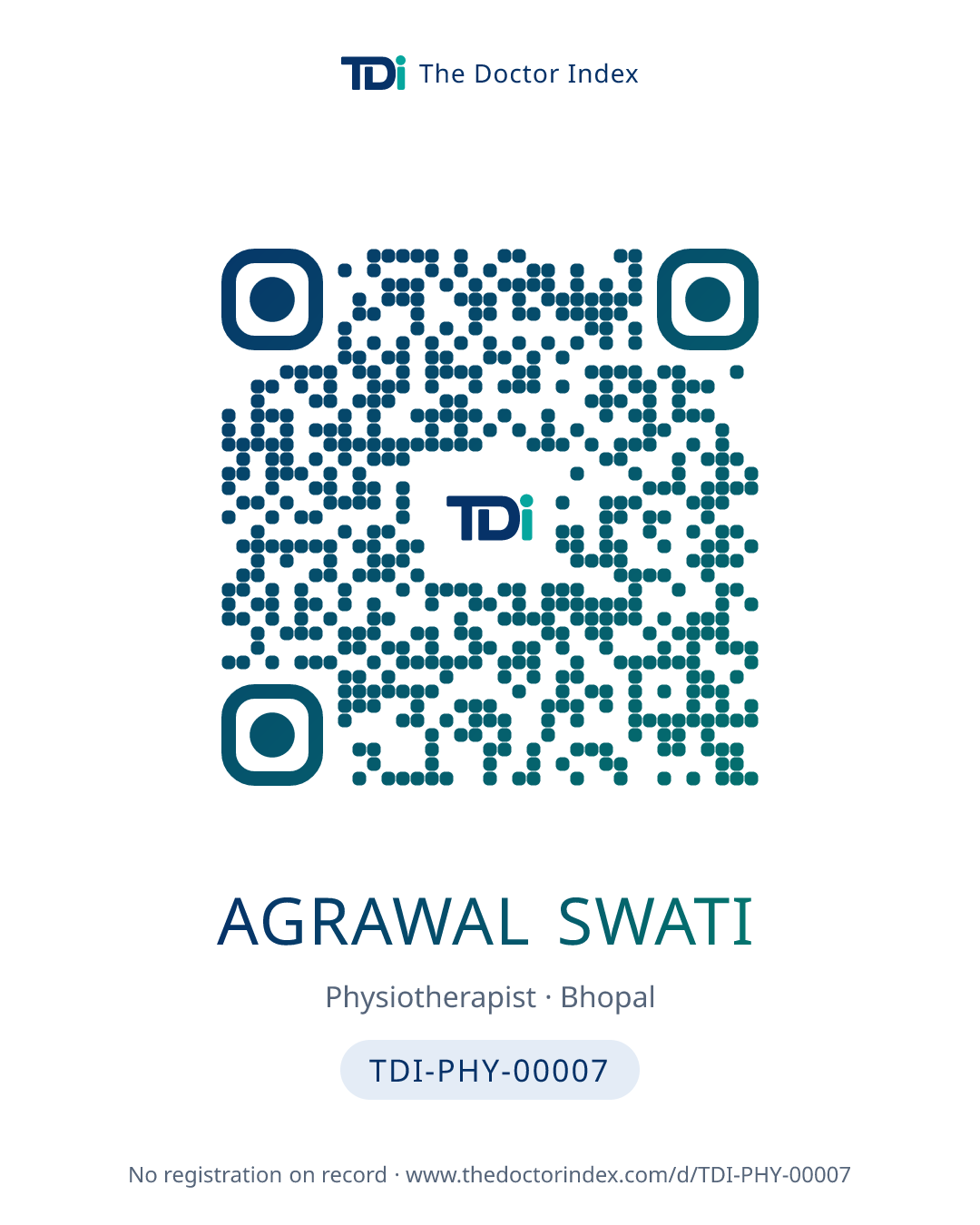 QR card for Agrawal Swati, TDI-PHY-00007
