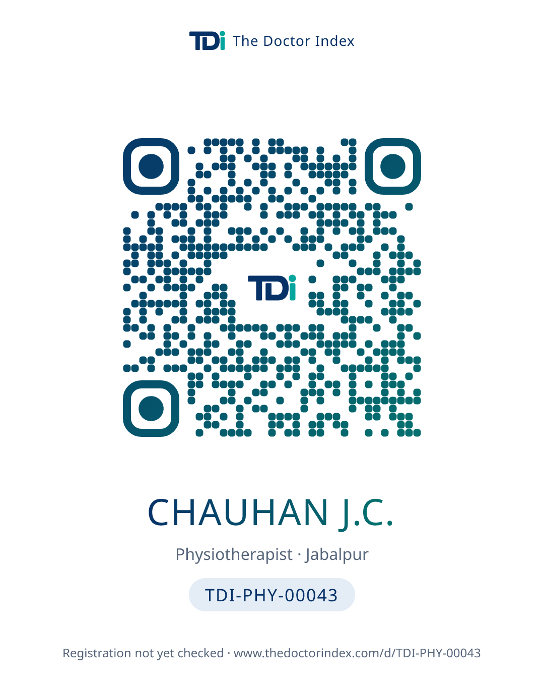 QR card for Chauhan J.C., TDI-PHY-00043