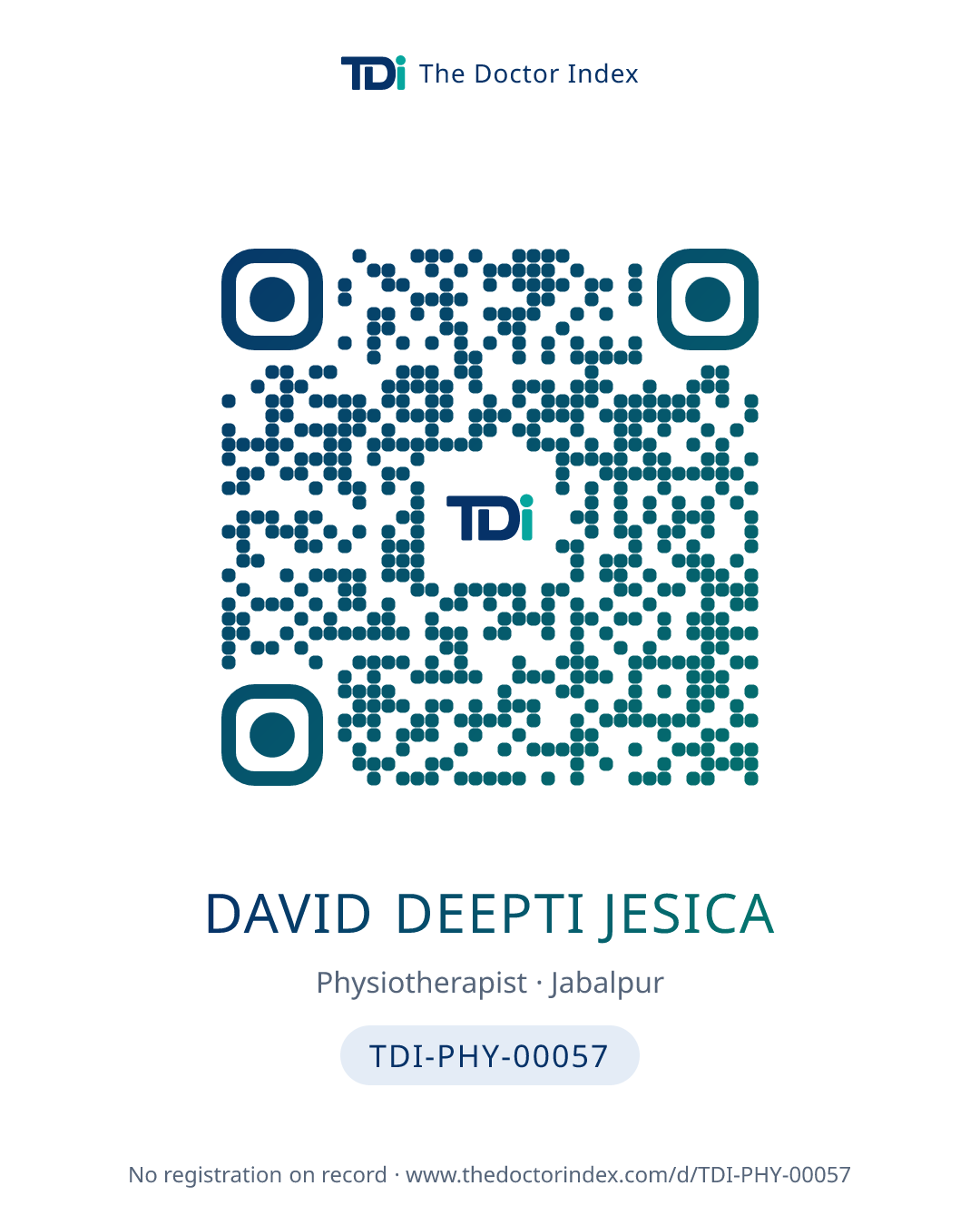 QR card for David Deepti Jesica, TDI-PHY-00057