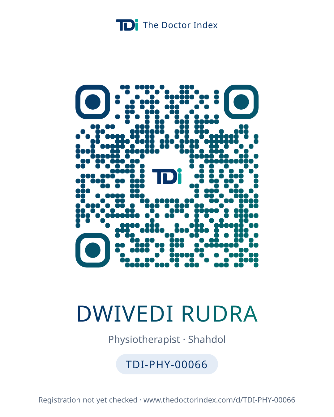 QR card for Dwivedi Rudra, TDI-PHY-00066