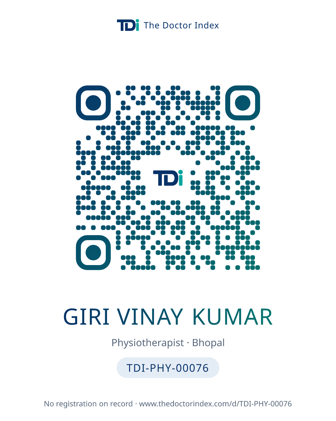 QR card for Giri Vinay Kumar, TDI-PHY-00076