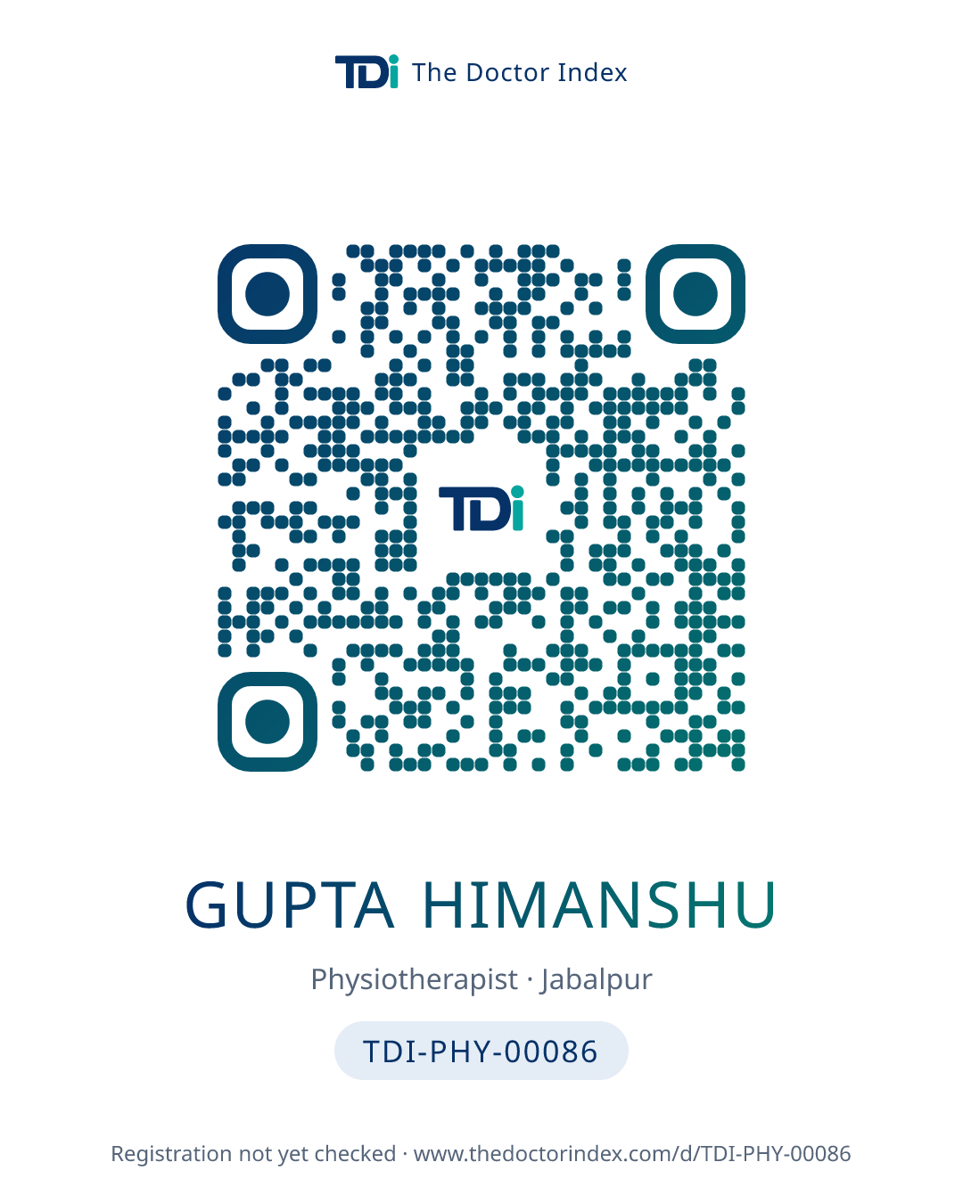 QR card for Gupta Himanshu, TDI-PHY-00086