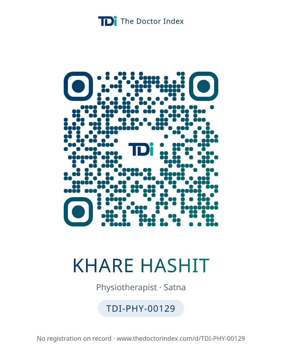 QR card for Khare Hashit, TDI-PHY-00129
