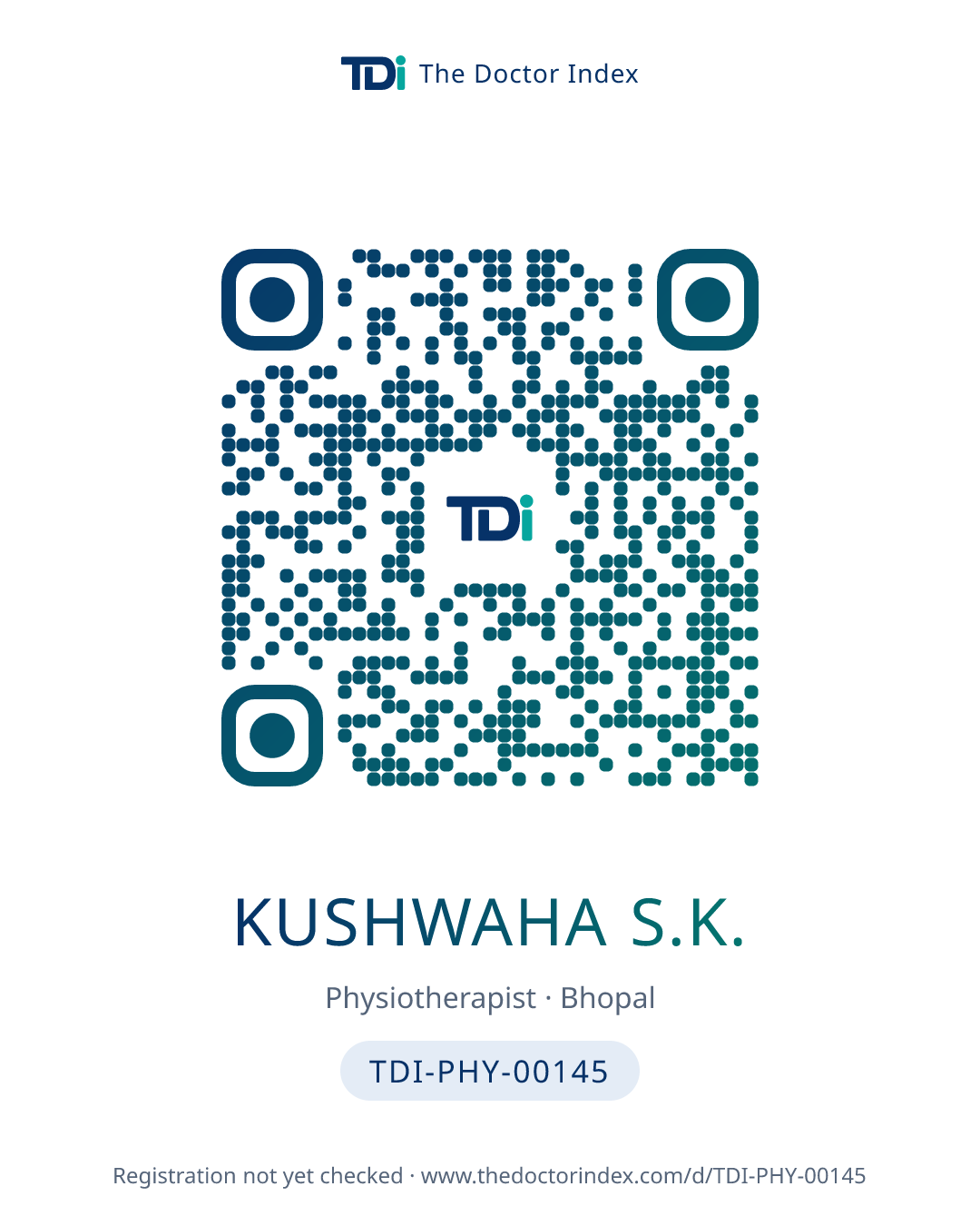 QR card for Kushwaha S.K., TDI-PHY-00145