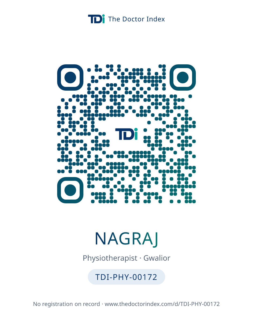 QR card for Nagraj, TDI-PHY-00172