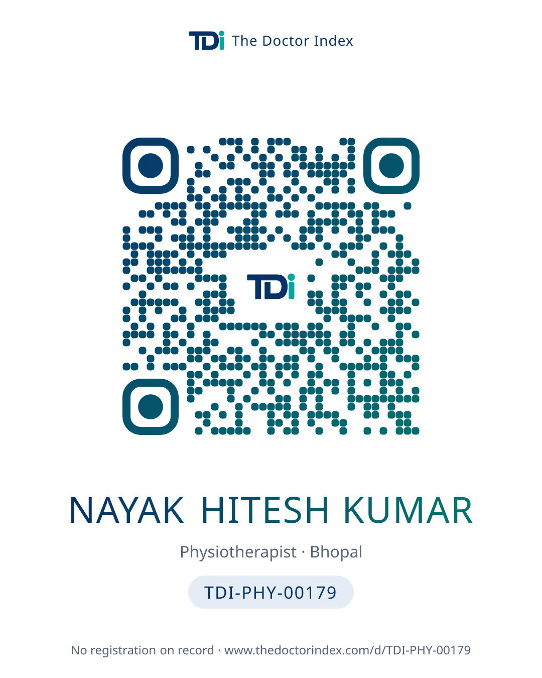 QR card for Nayak Hitesh Kumar, TDI-PHY-00179