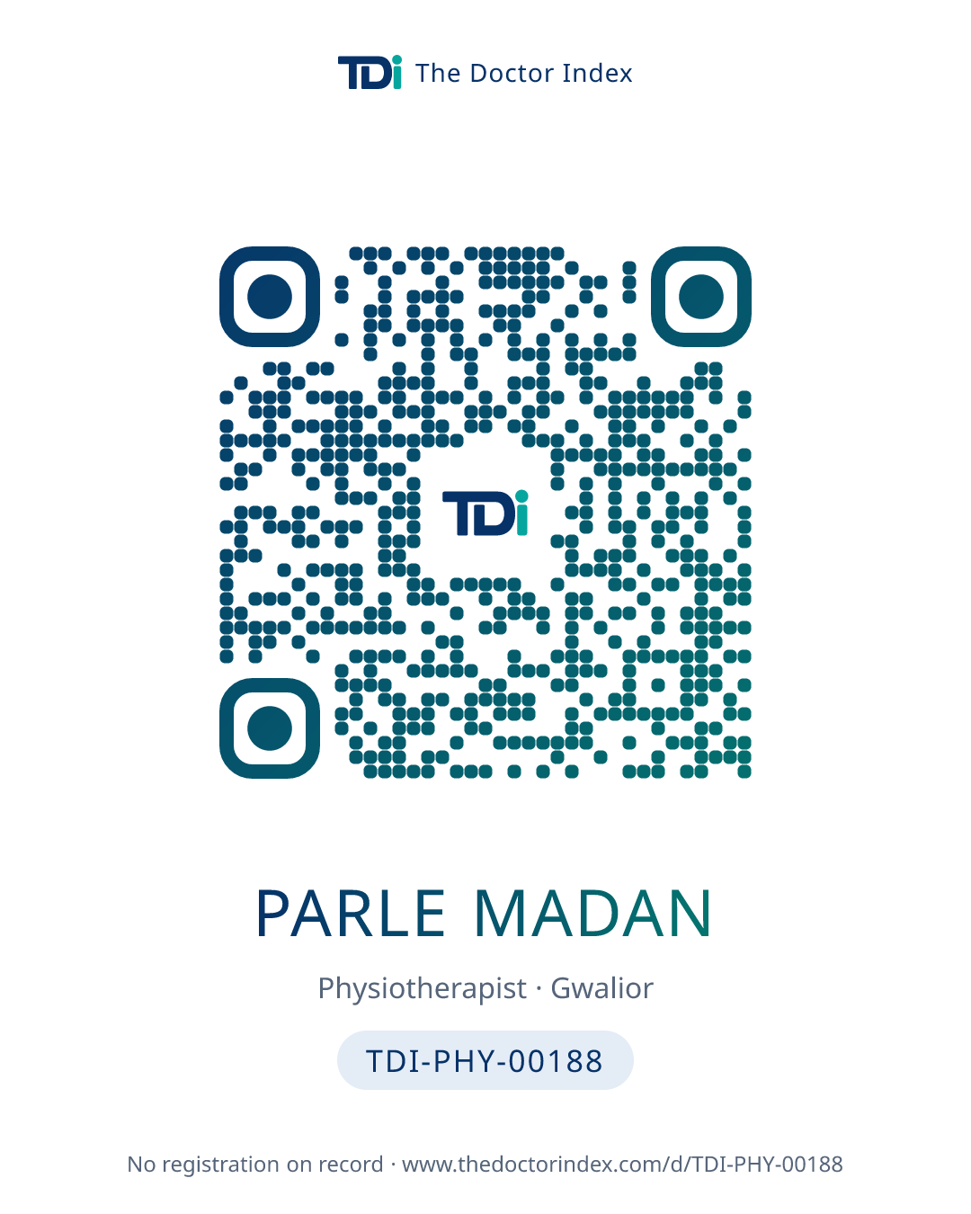 QR card for Parle Madan, TDI-PHY-00188