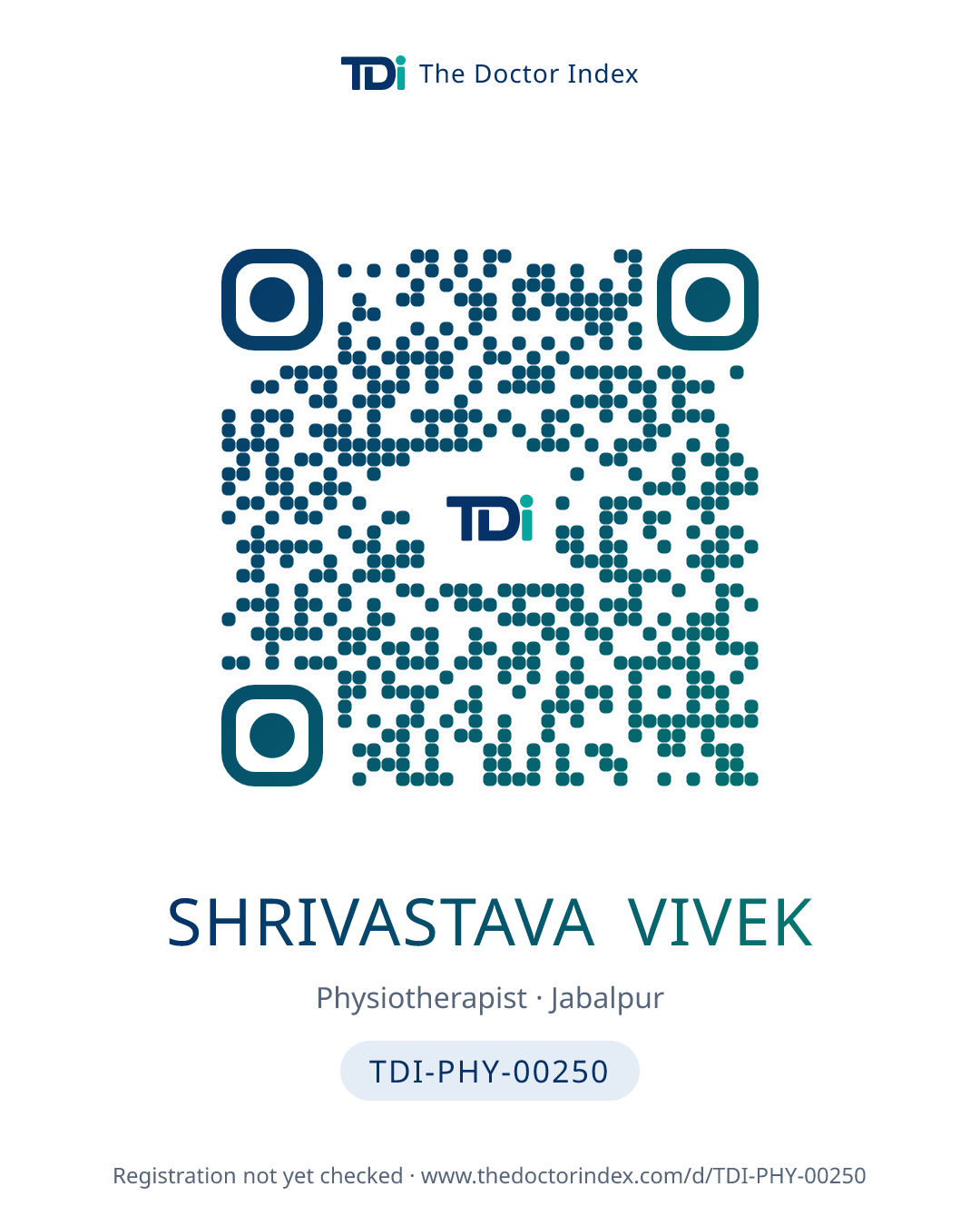 QR card for Shrivastava Vivek, TDI-PHY-00250