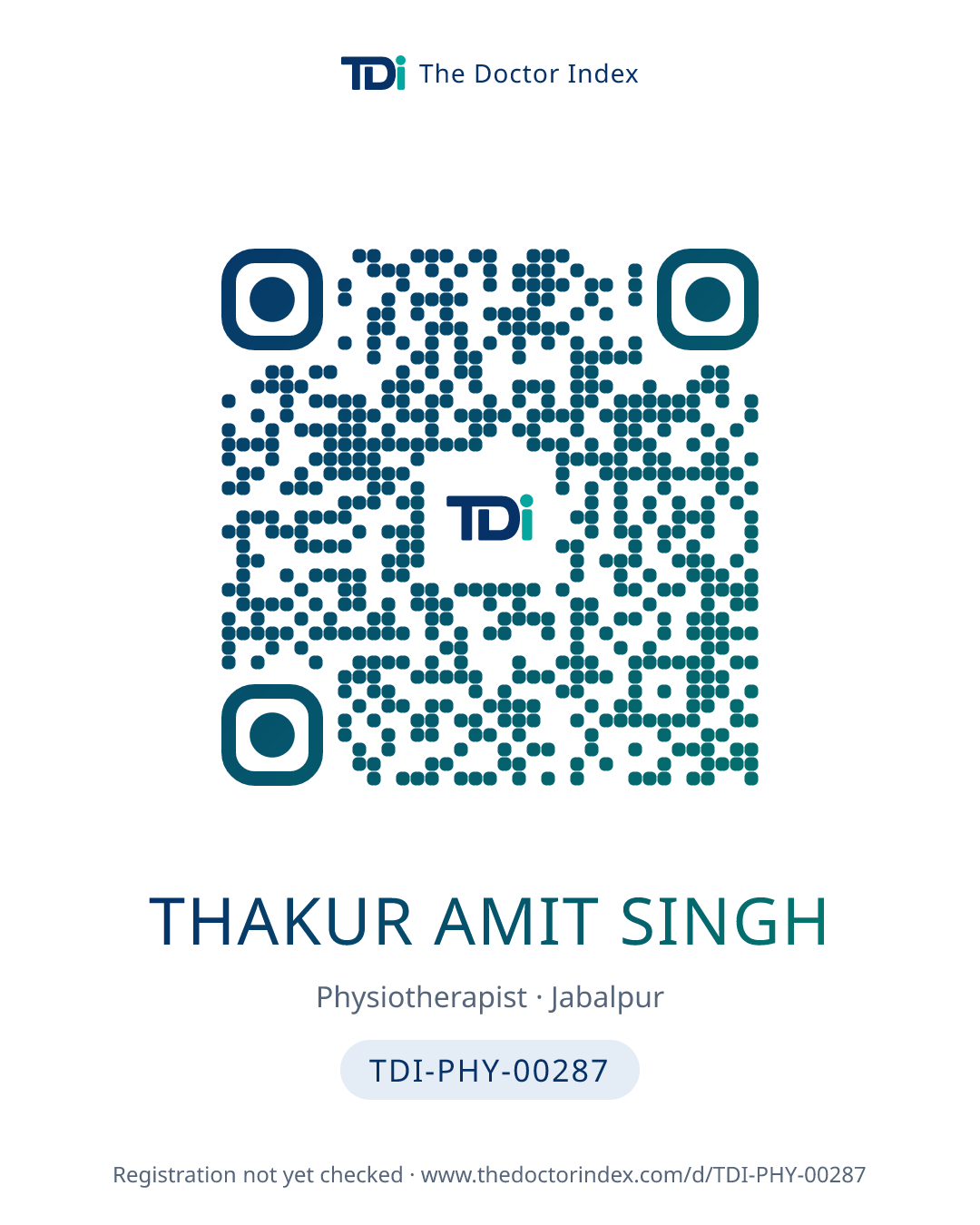 QR card for Thakur Amit Singh, TDI-PHY-00287