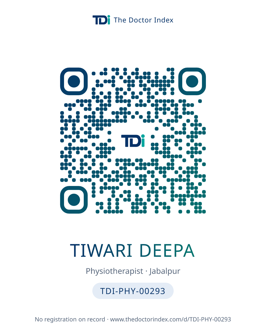QR card for Tiwari Deepa, TDI-PHY-00293