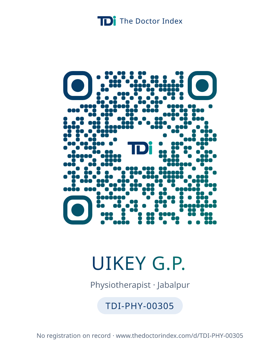 QR card for Uikey G.P., TDI-PHY-00305