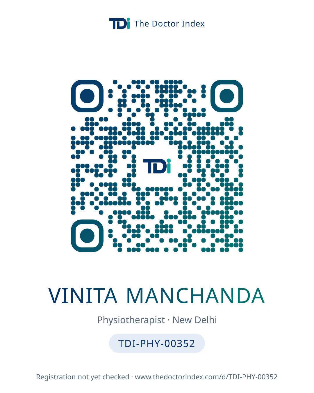 QR card for Vinita Manchanda, TDI-PHY-00352
