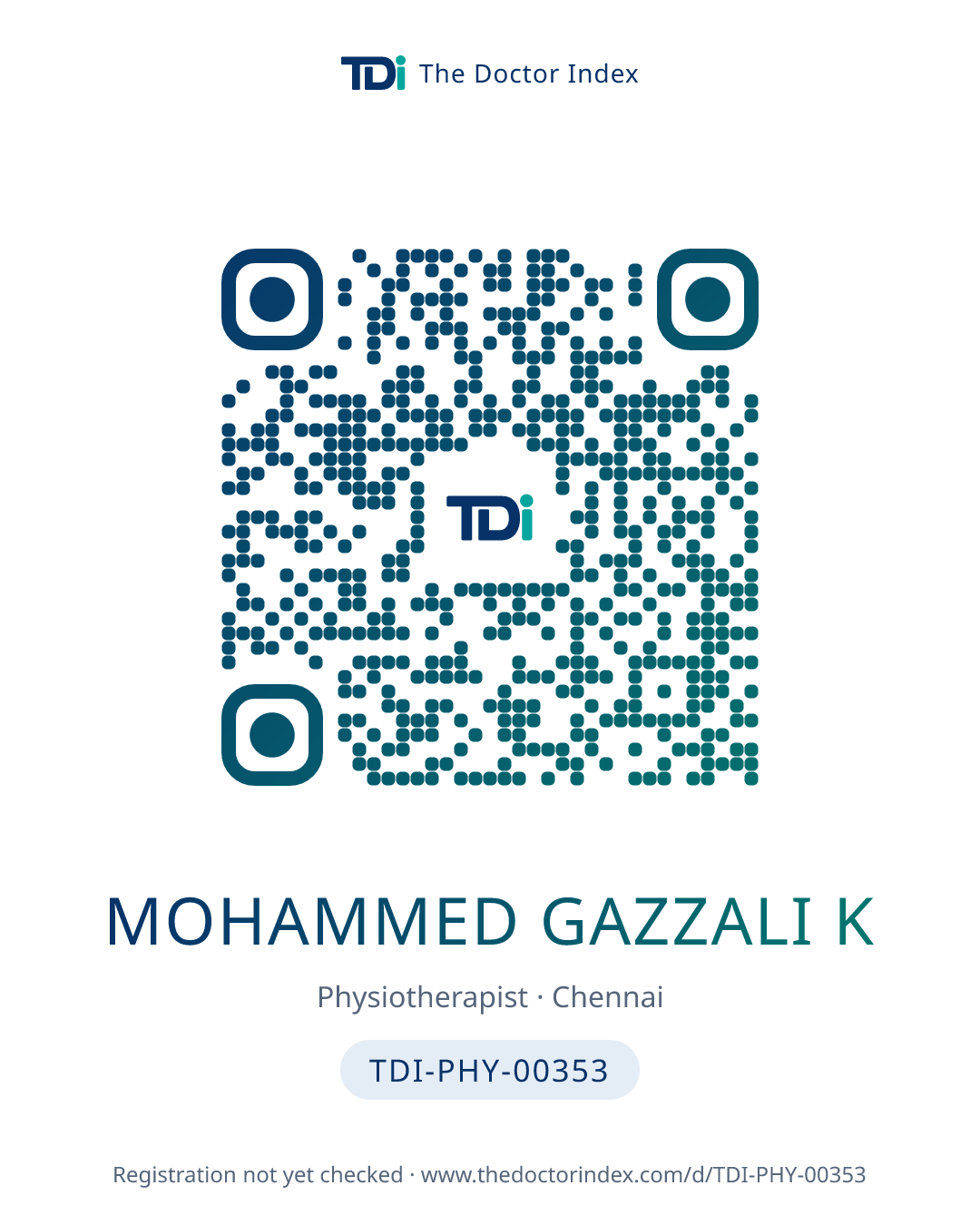 QR card for Mohammed Gazzali K, TDI-PHY-00353