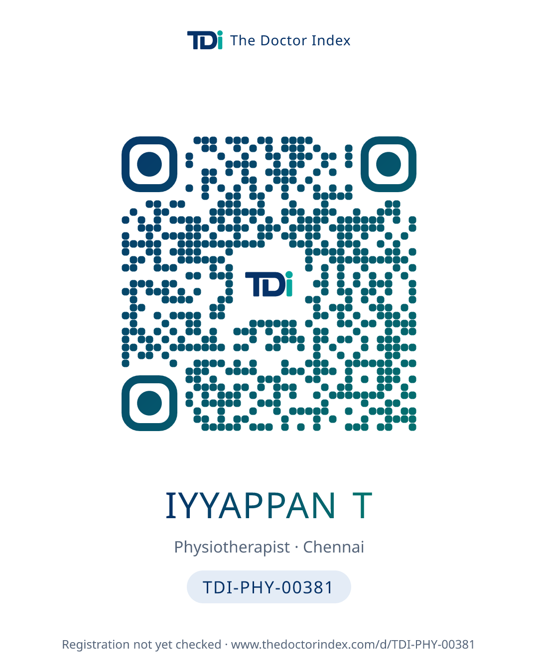 QR card for Iyyappan T, TDI-PHY-00381